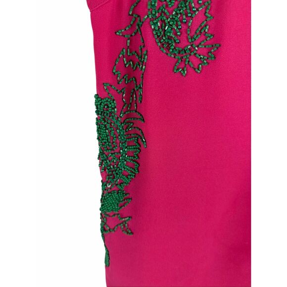 Hazel pink tank with green beaded detail- size m - Picture 4 of 5
